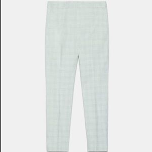 NWT! Light Green Plaid Zara Crop Pant